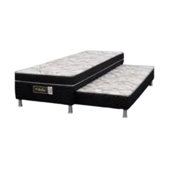 Bicama Eurosono Sofia  Solteirao D28 Cama e Auxiliar  88X188X53 Preto Branco