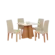 Sala De Jantar Cimol Larissa Em MDF Tampo De Vidro 4 Cadeiras Cinamomo Off White