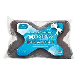 Travesseiro Fibrasca Xo Stress Me Abrace Cinza