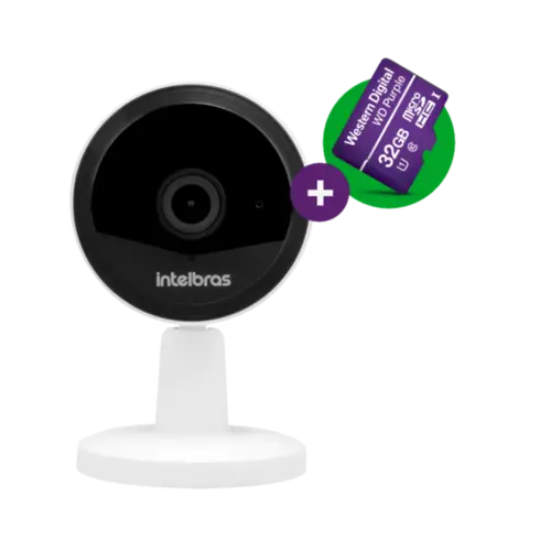 Camera De Seguranca Intelbras Inteligente 32GB Com MicroSD Branco