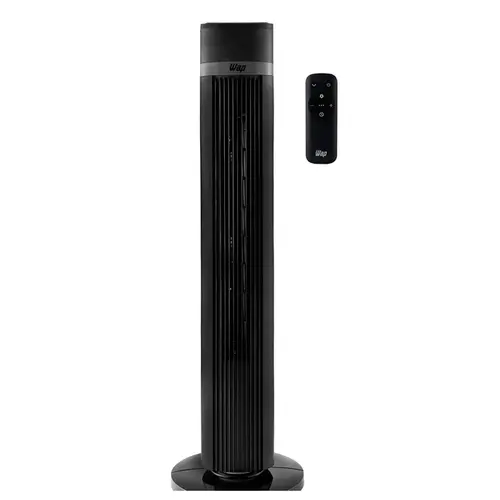 Ventilador de Torre Vertical Wap FW009179 silencioso com Controle Remoto 4 velocidades 70W 127V Preto