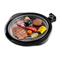 Grill Redondo Mondial Smart Grill 1200W Faz Receitas Completas, Grelha Antiaderente