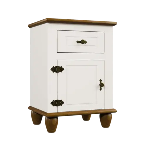 Mesa De Cabeceira Serpil Joy 1 Gaveta 1 Porta Off White Nogueira