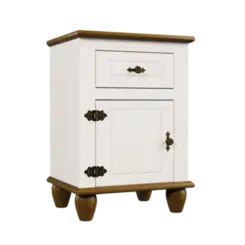 Mesa De Cabeceira Serpil Joy 1 Gaveta 1 Porta Off White Nogueira