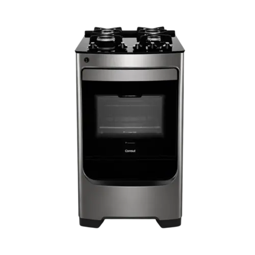 Fogao Consul 4 Bocas Mesa Vidro Acendimento Automatico Inox Bivolt