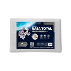 Travesseiro Fibrasca  Nasa Total Alto 40X60X16 Capa Em Microfibra Branco