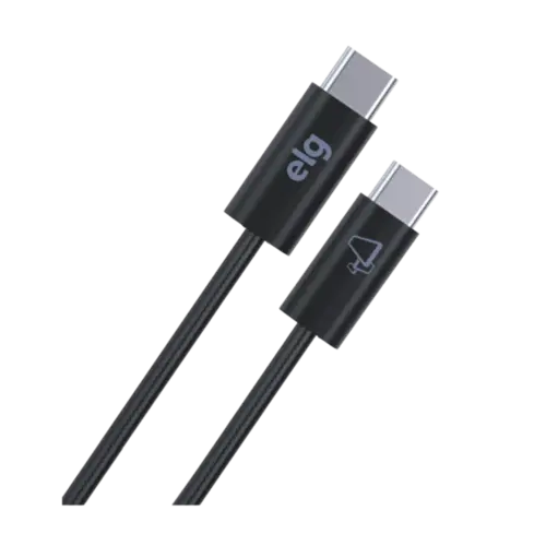 Cabo USB-C Para USB-C ELG 240W Nylon Trancado Reforcado Preto