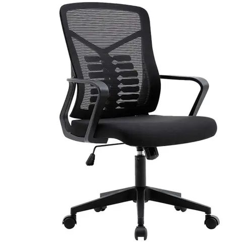 Cadeira De Escritorio Giratoria ELG Leap Plus Com Apoio Lombar e Ajuste De Altura Preto