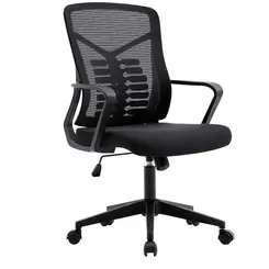 Cadeira De Escritorio Giratoria ELG Leap Plus Com Apoio Lombar e Ajuste De Altura Preto