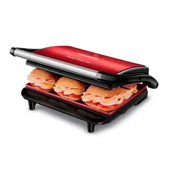 Grill Mondial G-01-RC Press Red Ceramic 2 EM 1 Grelhas Ajustaveis