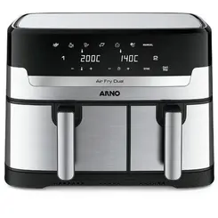 Fritadeira Arno Air Fryer Dual AFD2 8,3 Litros Digital 18000 Preto Inox  127V