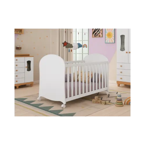Berco Americano Smim Peroba 100% MDF Branco Brilhoso