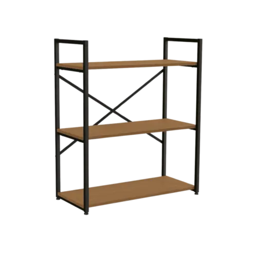 Estante Kappesberg 3 Prateleiras Canela Preto Fosco