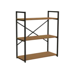 Estante Kappesberg 3 Prateleiras Canela Preto Fosco