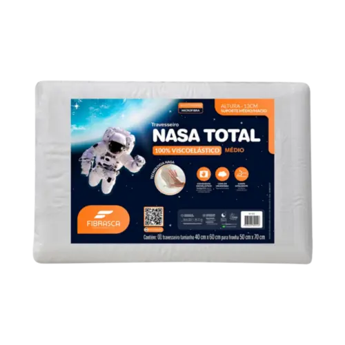 Travesseiro Fibrasca Nasa Total 100% viscoelastico Branco