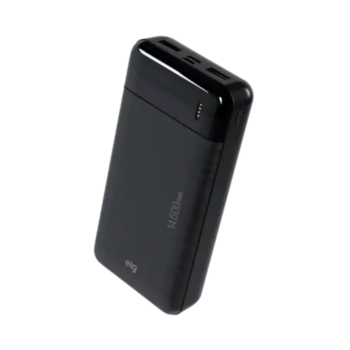 Power Bank Elg 4 Saidas 14.500mAh Com Indicador Led Preto