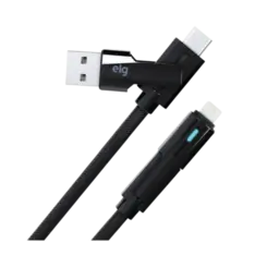 Cabo USB-C ELG  4 Em 1 Nylon Trancado Ate 480 Mbps Preto