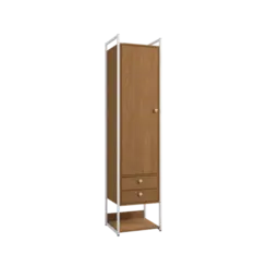Armario Alto Kappesberg 1 Porta 2 Gavetas Canela Branco