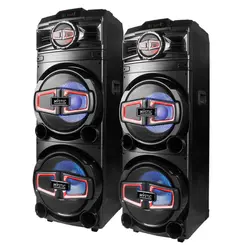 Caixa Amplificada Mystic MY-PS599 150W Bluetooth Radio FM e Luz Led Preta