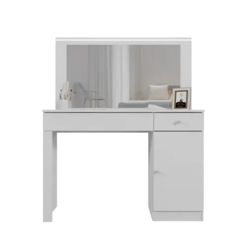 Penteadeira Camarim Mobler Nina 1 Porta 2 Gavetas Com Fita LED Branco