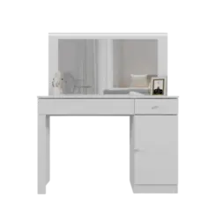 Penteadeira Camarim Mobler Nina 1 Porta 2 Gavetas Com Fita LED Branco