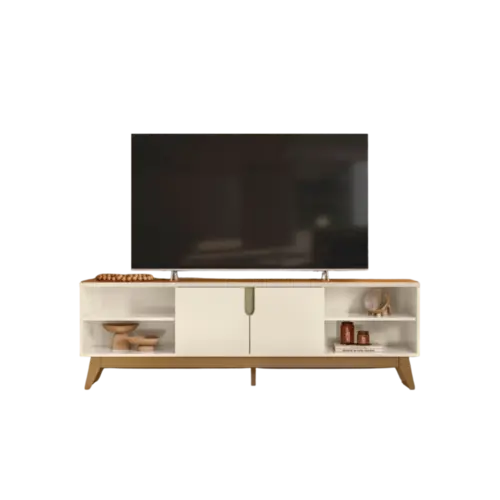 Bancada Campinas Mobler MDF e MDP 2 Portas Off White Canela