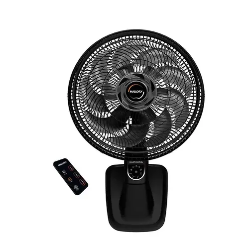 Ventilador de Parede Mallory Smart Control 40 Cm Preto e Grafite 127V