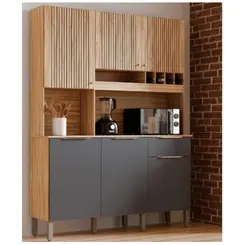 Kit Cozinha Moscato Riodoce 6 Portas Amendoa Chumbo