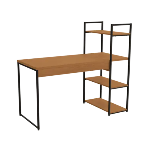 Mesa De Escritorio Industrial Kappesberg 3 Prateleiras Em MDP Canela