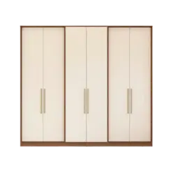 Roupeiro Herval Casal 6 Portas e 4 Gavetas Nogueira Off White