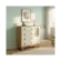 Comoda Pingo Peroba Em MDF 4 Gavetas 1 Porta Amendoa Off White