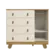 Comoda Pingo Peroba Em MDF 4 Gavetas 1 Porta Amendoa Off White