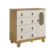 Comoda Pingo Peroba Em MDF 4 Gavetas 1 Porta Amendoa Off White