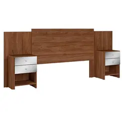 Cabeceira Formosa Glass THB com Criado Mudo 4 Gavetas Carvalho Sensitive