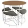 Conjunto Kappesberg LI038CNBR Redonda com 4 Banquetas com estofados Canela Branco