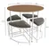 Conjunto Kappesberg LI038CNBR Redonda com 4 Banquetas com estofados Canela Branco
