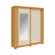 Roupeiro Athena ACP Solteiro 100% MDF 2 Portas 3 Gavetas Com Espelho Cinamomo Off White