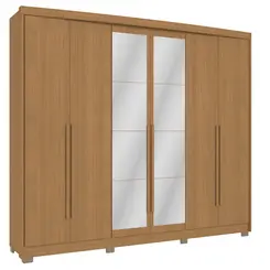 Roupeiro Kappesberg CB01N566-CN Casal 6 Portas 6 Gavetas Internas com espelho Canela