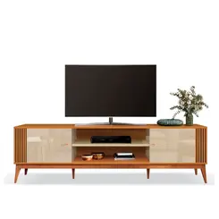 Rack Bancada Legacy 2.0 EDN 22104 Para TV Ate 75" Polegadas Off White/Cedro