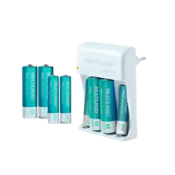 Carregador De Pilhas Multi AA/AAA+ 8 Pilhas Branco