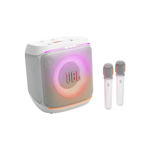 Caixa De Som JBL PartyBox Bluetooth  Resistente a Respingos D'agua Com Microfone Branco