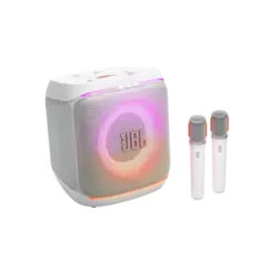 Caixa De Som JBL PartyBox Bluetooth  Resistente a Respingos D'agua Com Microfone Branco