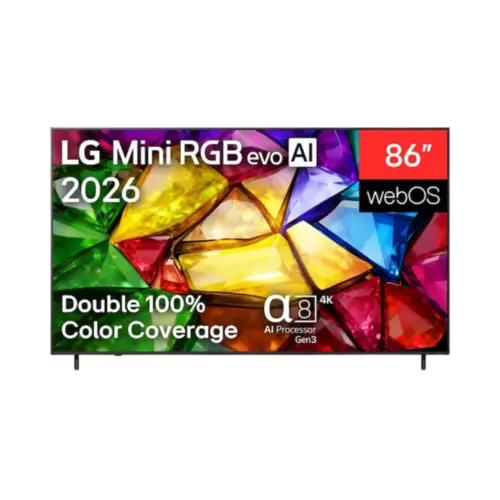 Smart TV LG 86" Mini RGB Evo AI 4K Ultra HD webOS 26 Wi-Fi Preto