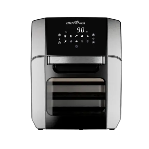Fritadeira Britania Air Fryer Oven 12 Litros Com Desligamento Automatico Preto Inox 127V