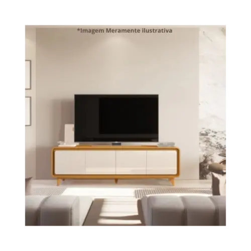 Rack EDN Liv Para TVs Ate 75" 4 Portas Off White Cedro