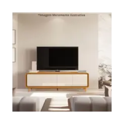 Rack EDN Liv Para TVs Ate 75" 4 Portas Off White Cedro