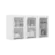 Armario De Cozinha Aereo Itatiaia Florenca 3 Portas Com Vidro Branco