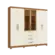 Roupeiro Kappesberg 6 Portas 4 Gavetas Externas Com Pes Off White Canela
