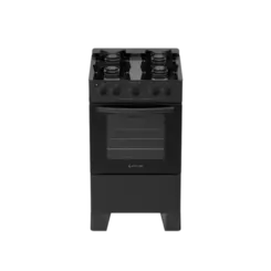 Fogao Atlas Milao Glass 4 Queimadores com Mesa de Vidro Preto Bivolt