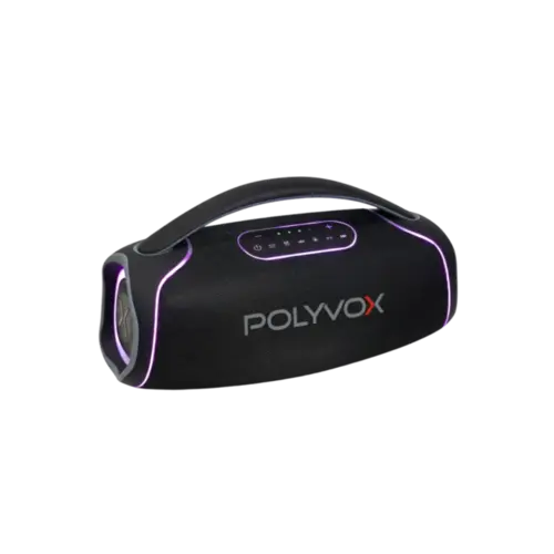 Caixa de Som Polyvox Boombox 200W RMS Bateria Longa Duracao Bluetooth Preto